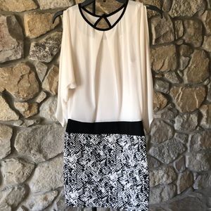 Bloomingdale’s drop waist snakeskin print dress